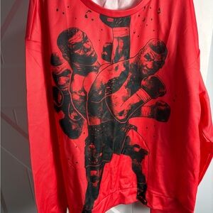 Red Graphic Boxing Sweatshirt